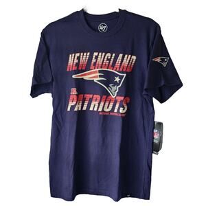 New England Patriots T-Shirt Navy Blue 47 NFL Team Apparel Men's Small NEW
